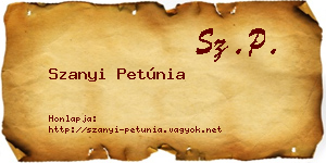 Szanyi Petúnia névjegykártya