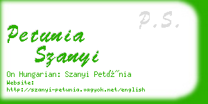 petunia szanyi business card